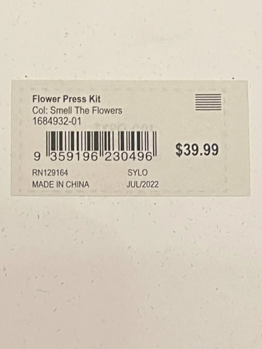 Typo Flower press kit - smell the flowers-NWT